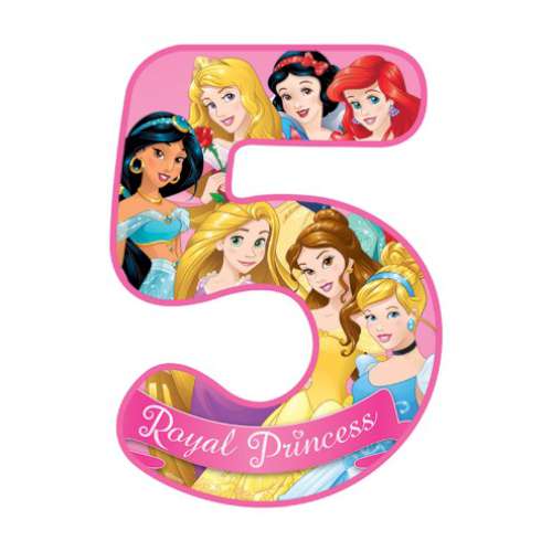 Disney Princess Number 5 Edible Icing Image - Click Image to Close